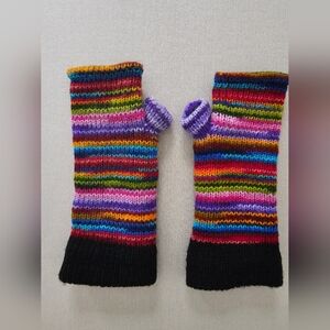 GUC Colorful Fingerless Wool Gloves Made in Nepal For Women